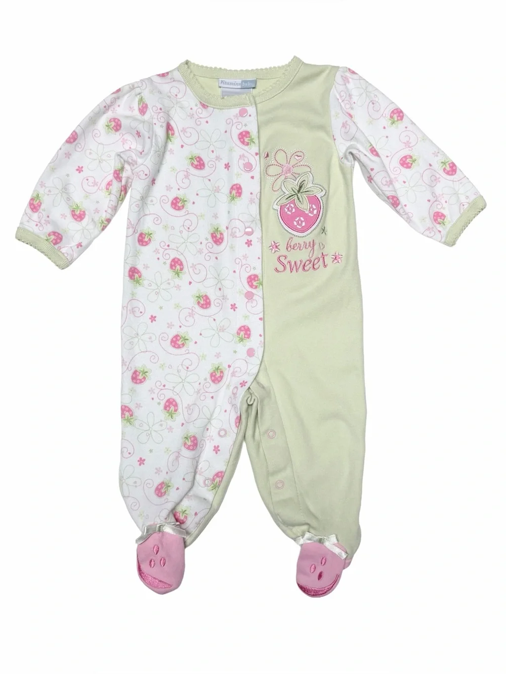 Vitamins Baby Berry Sweet Sleeper Footed Pajamas 6M